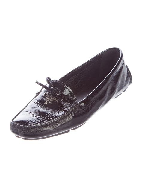 prada patent leather driving loafers